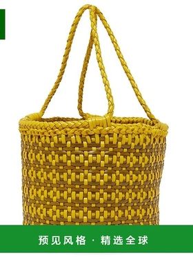 欧洲直邮Dragon Diffusion Java系列黄绿色女士水牛皮编织手