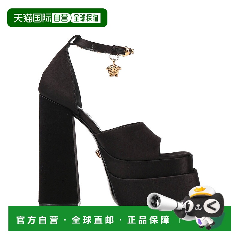 1h可退 香港直邮Versace 范思哲 女士 凉鞋 black黑色 舒适时尚