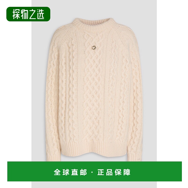 香港直邮Coperni 女士 精饰粗线针织羊毛混纺毛衣 COPML128Y3008B