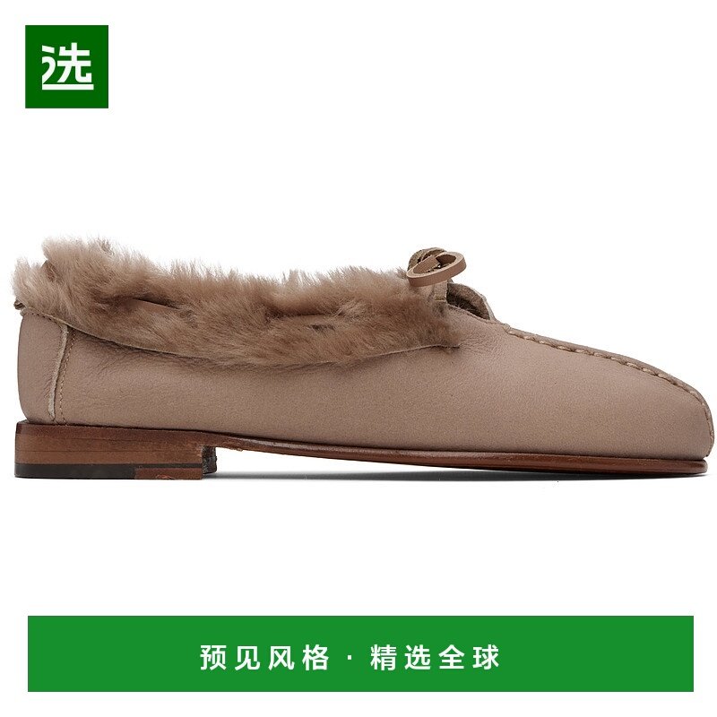 1h可退 香港直邮Hereu 女士 灰褐色 Tilla Shearling 乐福鞋 TISH