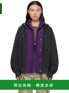 1h可退 香港直邮Sacai 男士 灰色 & 紫色 Sponge Sweat & Grosgra