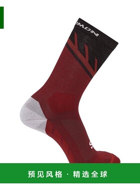 欧洲直邮Salomon萨洛蒙 SPEEDCROSS CREW系列男女通用深红色/袜子