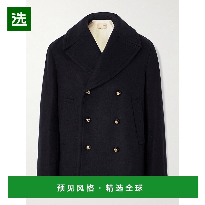 香港直邮valentino 华伦天奴 男士 領口雙排扣大衣 7V3CJ047AW8