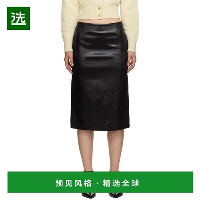 【美国直邮】Recto 黑色亮面中长裙