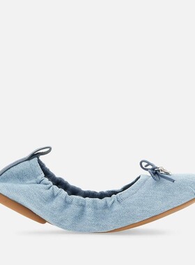 欧洲直邮Hogan H684天蓝色芭蕾舞鞋蝴蝶结一脚蹬