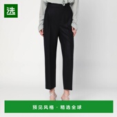 子 1h可退 030166 女士 黑色羊毛混纺裤 香港直邮Alberta Ferretti