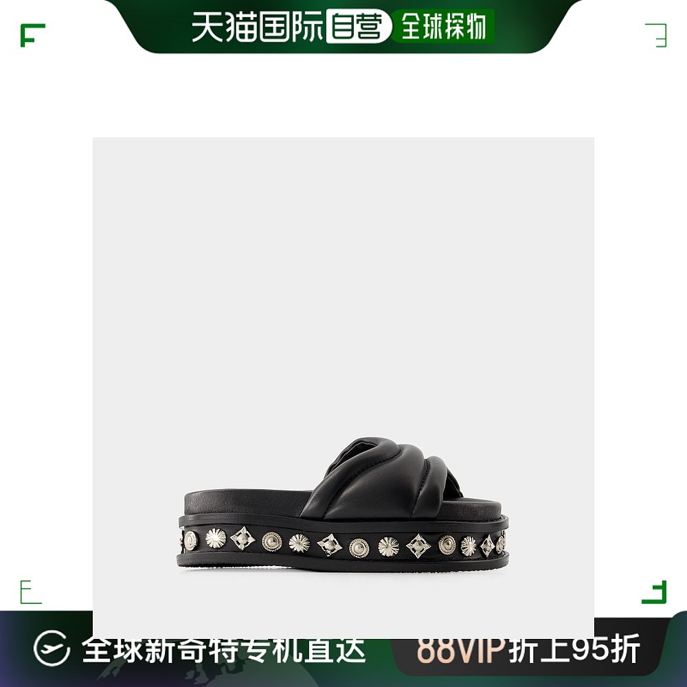 欧洲直邮Aj1329 Sandals - Toga Pulla - Leather - Black 女鞋 时尚休闲鞋 原图主图