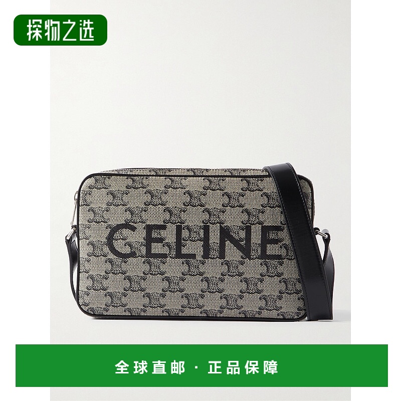 香港直邮Celine 思琳 男士 Triomphe 皮革饰边徽标印花涂层帆布邮