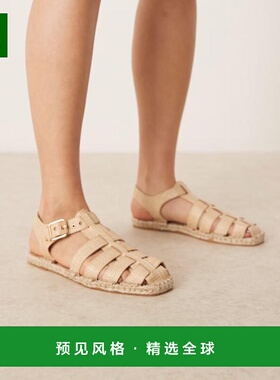 香港直邮ASOS 女士 Jukebox 设计渔夫凉鞋(自然色)麻底鞋拖鞋
