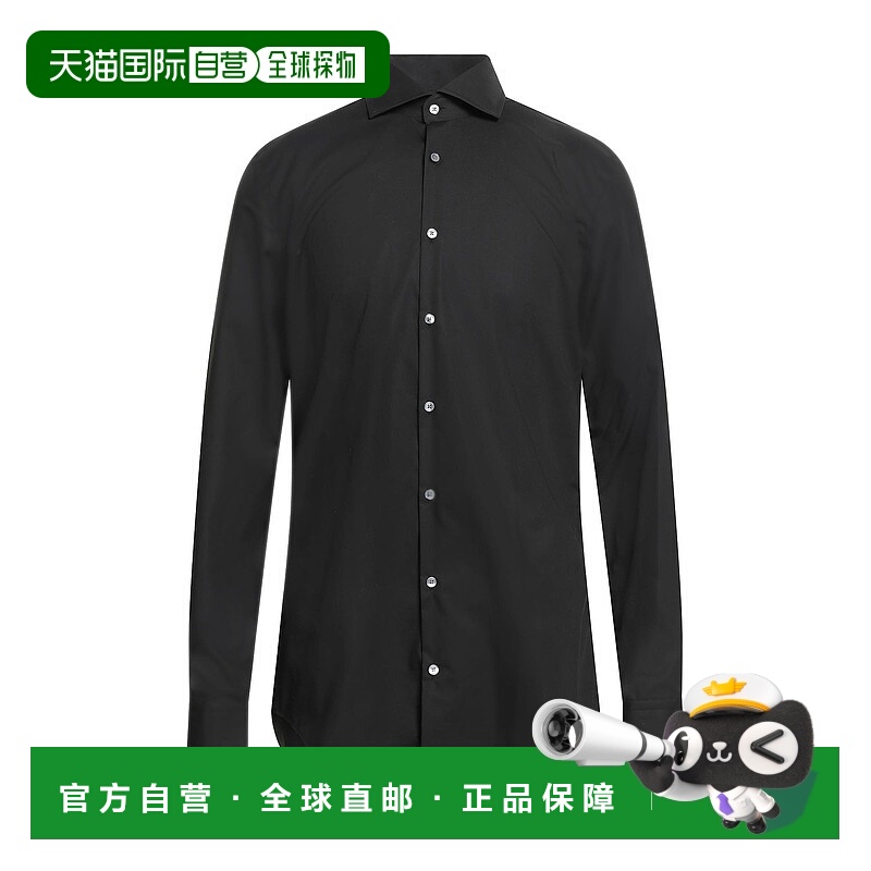 1h可退 香港直邮Hugo Boss 雨果博斯 男士 纯色衬衫 black黑色 舒