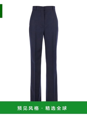 1h可退 香港直邮MaxMara 麦斯玛拉 女士 蓝色精细剪裁全幅条纹图