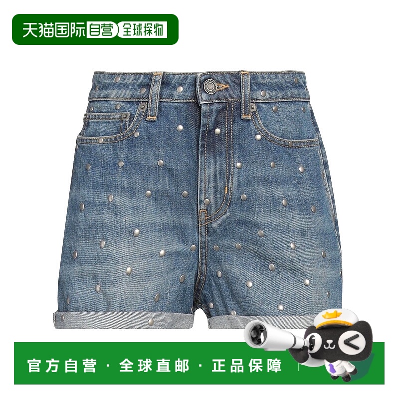 香港直邮Saint Laurent 圣罗兰 女士 牛仔短裤 blue蓝色 舒适时尚