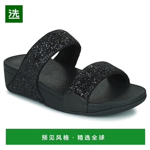 欧洲直邮FitFlop 飞适福 女士 Lulu Slide - Glitter 拖鞋 黑色