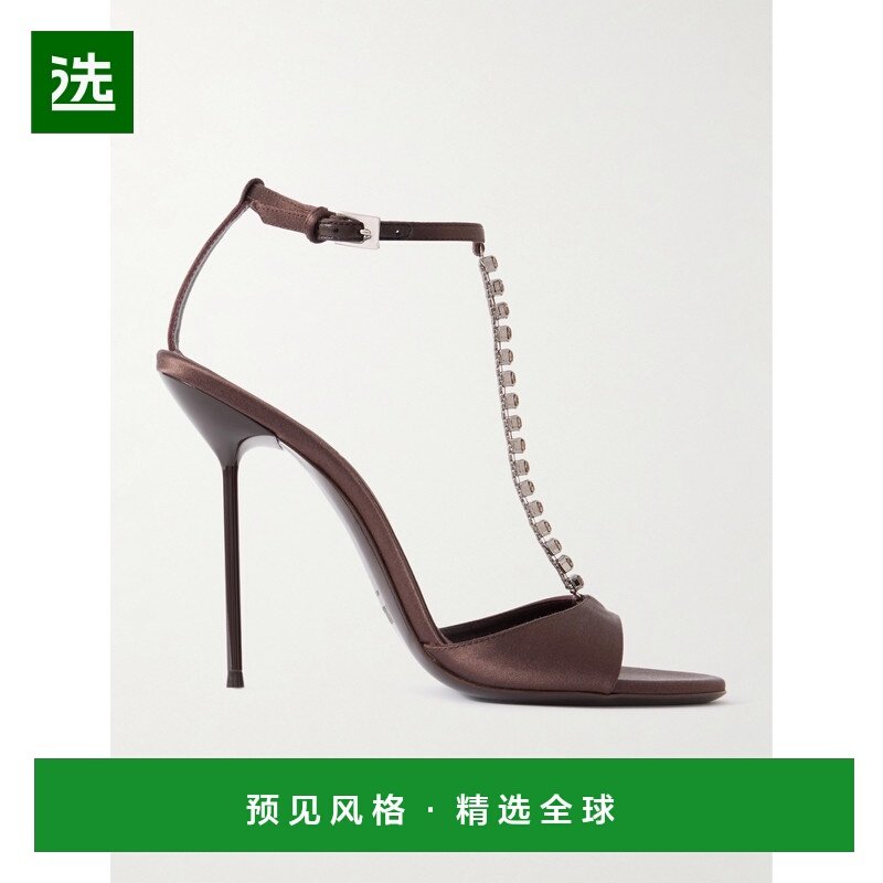 1h可退 Paris Texas 女士 Lidia 水晶装饰绸缎凉鞋 PX176,女鞋,时装凉鞋,淘宝优惠券,粉丝福利购,淘宝优惠卷