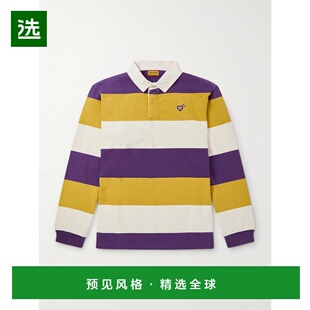 1h可退 香港直邮HUMAN MADE 男士 Logo-Appliquéd 条纹棉针织Pol