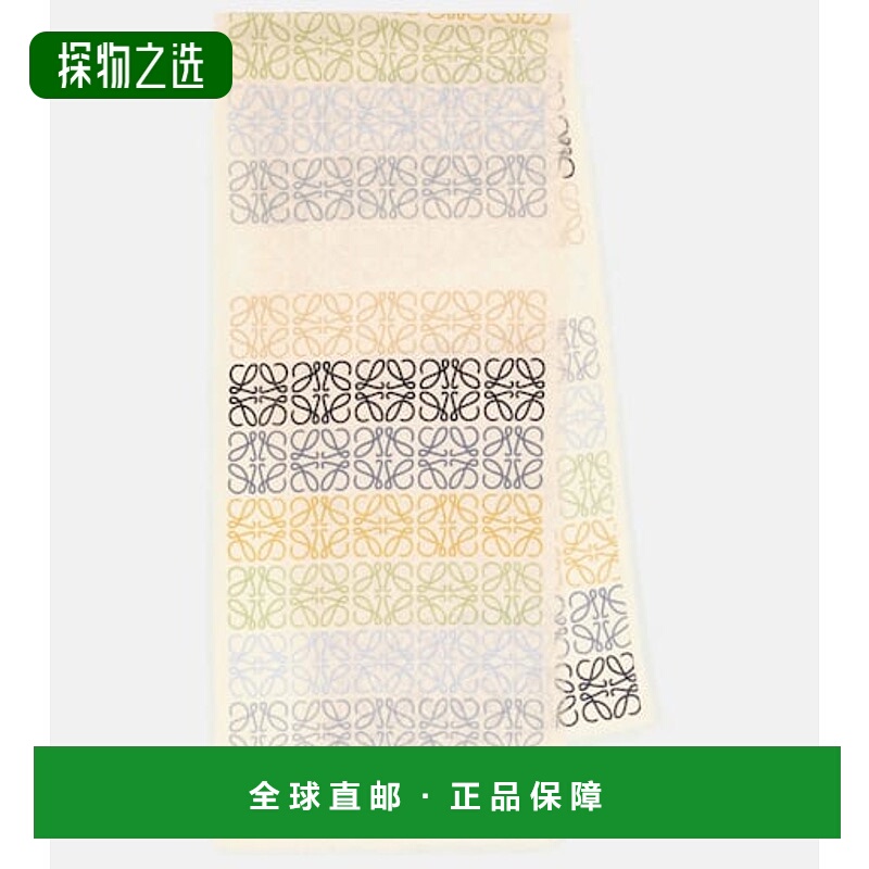香港直邮LOEWE 罗意威 女士 Anagram 羊毛真丝羊绒围巾