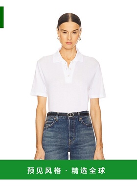 1h可退 香港直邮VINCE 女士 舒适短袖Polo衫 V091784683 white白