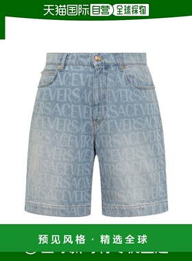 香港直邮Versace 徽标牛仔短裤范思哲直筒裤 10102051A07661