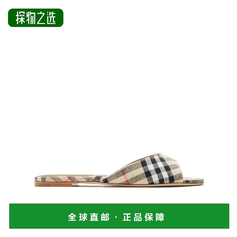 香港直邮Burberry Check Mews 拖鞋 81061601