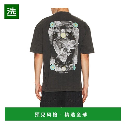 1h可退 香港直邮Allsaints 男士 Mysteries T恤 M028PD black黑色