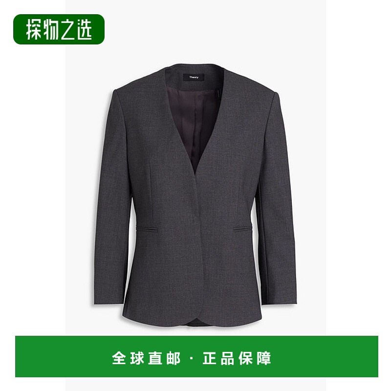 1h可退 香港直邮THEORY 希尔瑞 女士 羊毛混纺夹克 H0101114CHARC