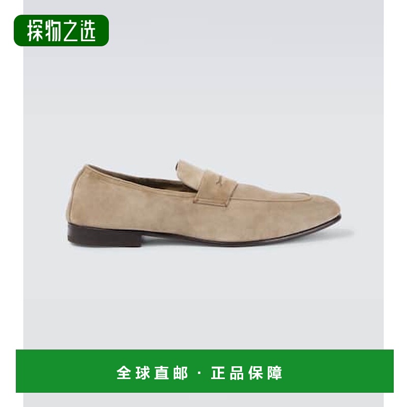 1h可退 香港直邮Zegna 杰尼亚 男士 L'Asola 绒面革乐福鞋
