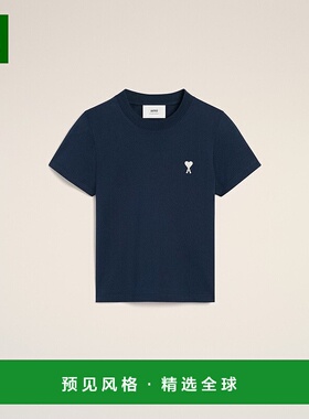 欧洲直邮AMI 海军蓝色棉质 Friend of the HeartT恤