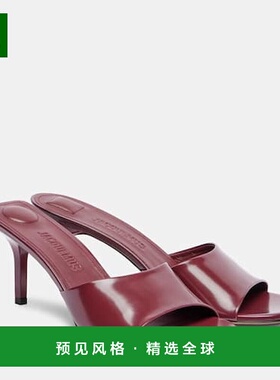 1h可退 香港直邮Jacquemus 女士 Cubisto 70 皮质凉拖 red红色 舒