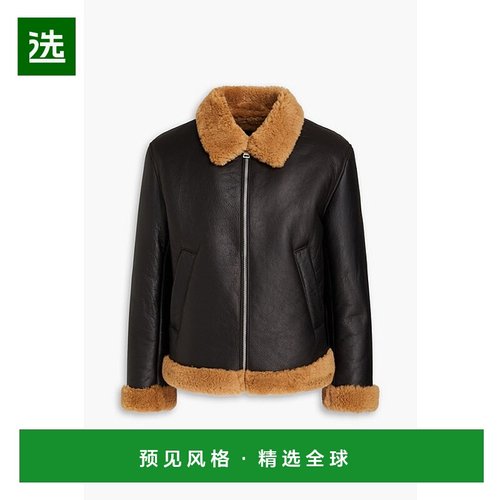 1h可退 香港直邮Sandro 男士 毛羊皮夹克 SHPBL00869MARRONFONCE