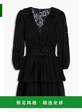 1h可退 香港直邮Maje 女士 devoré-chiffon 层叠迷你连衣裙 MFPC