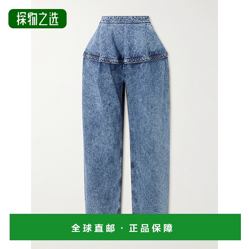 1h可退 香港直邮Alaïa 女士 阔腿牛仔裤 AA9P1162T535A blue蓝色