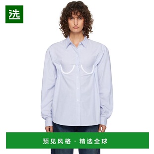 1h可退 【美国直邮】Pushbutton 蓝色胸罩细节衬衫 女装衬衫 2422