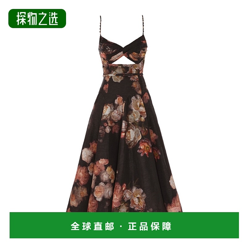 香港直邮Zimmermann 扭纹中长连衣裙 5209DF251