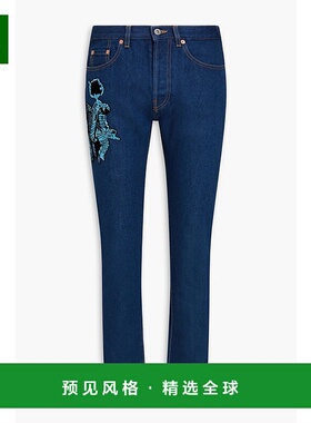 1h可退 香港直邮valentino 华伦天奴 男士 刺绣牛仔裤 V3DES1J655