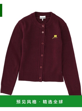 香港直邮GANNI 女士针织衫 K2593436 AW2025 红色 Wool Blend Car