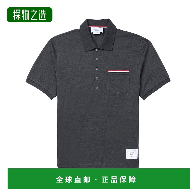 香港直邮Thom Browne 汤姆·布朗 男士 徽标短袖Polo衫 MJP022A01