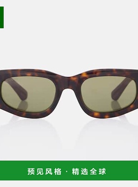 1h可退 香港直邮Gucci 古驰 女士 双G扣矩形太阳眼镜 colorful花