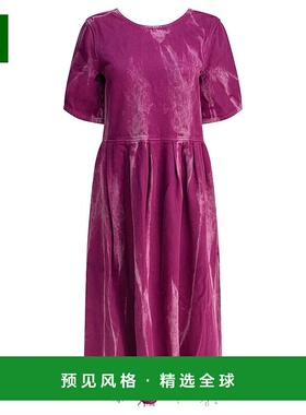 香港直邮GANNI 甘尼 女士 Overdyed 重磅牛仔露背仿新款连衣裙