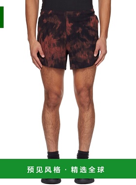 1h可退 香港直邮Y-3 男士 黑色 & 橙色 AOP Running 短裤 KA7128