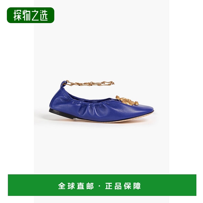 1h可退 香港直邮Tory Burch 托里·伯奇 女士 精饰皮质芭蕾舞鞋 1