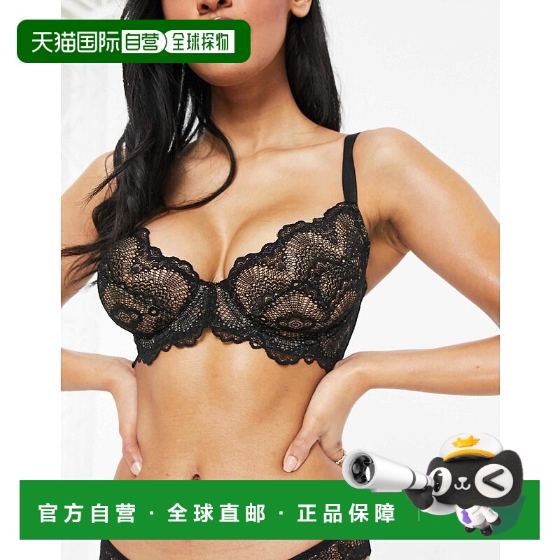 1h可退 香港直邮ASOS 女士 Fuller Rosie 设计胸部蕾丝带钢圈文胸