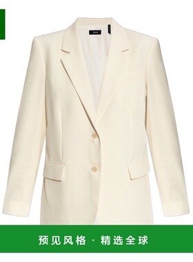 香港直邮THEORY 女士西服 P0509101Y0C AW2025 白色 翻领长袖西装