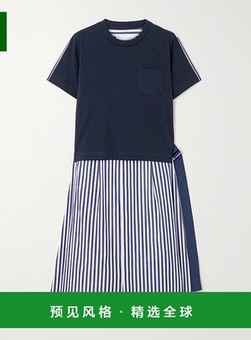 1h可退 香港直邮Sacai 女士 短袖连衣裙 SCW270 blue蓝色 舒适时