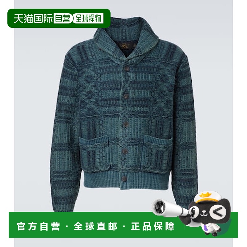 1h可退 香港直邮RRL 拉夫·劳伦RRL 男士 提花棉质针织开衫
