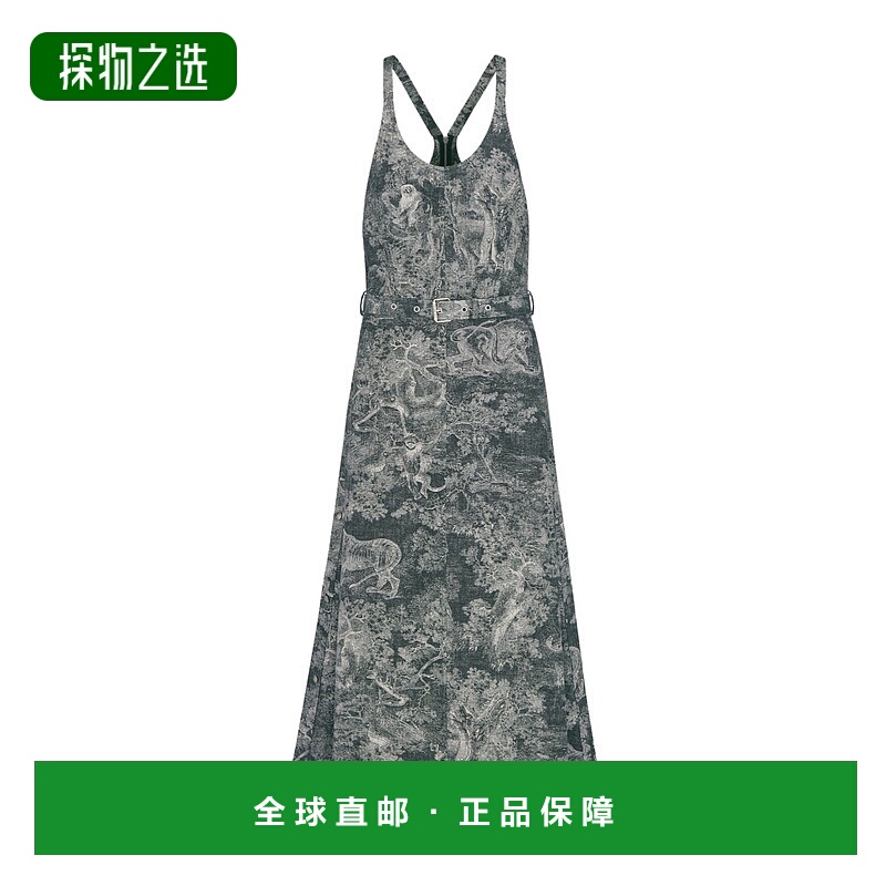 香港直邮Dior 中长款Dioriviera连衣裙 541D03A3327迪奥真丝
