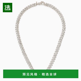 1h可退 香港直邮Emanuele Bicocchi 男士 925 银色链条水晶项链 S