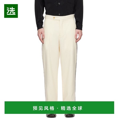 1h可退 香港直邮Bode 男士 灰白色 Beaded Player 长裤 MRF24BT02