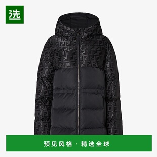 1h可退 欧洲直邮FENDI(2025 年产品)羽绒服 - 黑色提花科技面料