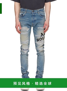 香港直邮AMIRI 男士 蓝色 Hollywood Repaired 牛仔裤 AMDNSY1152