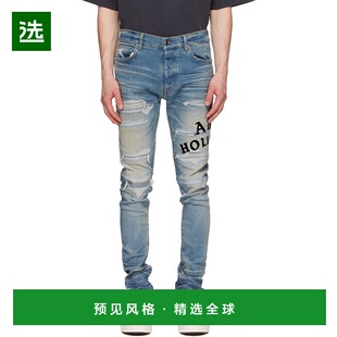 香港直邮AMIRI 男士 蓝色 Hollywood Repaired 牛仔裤 AMDNSY1152